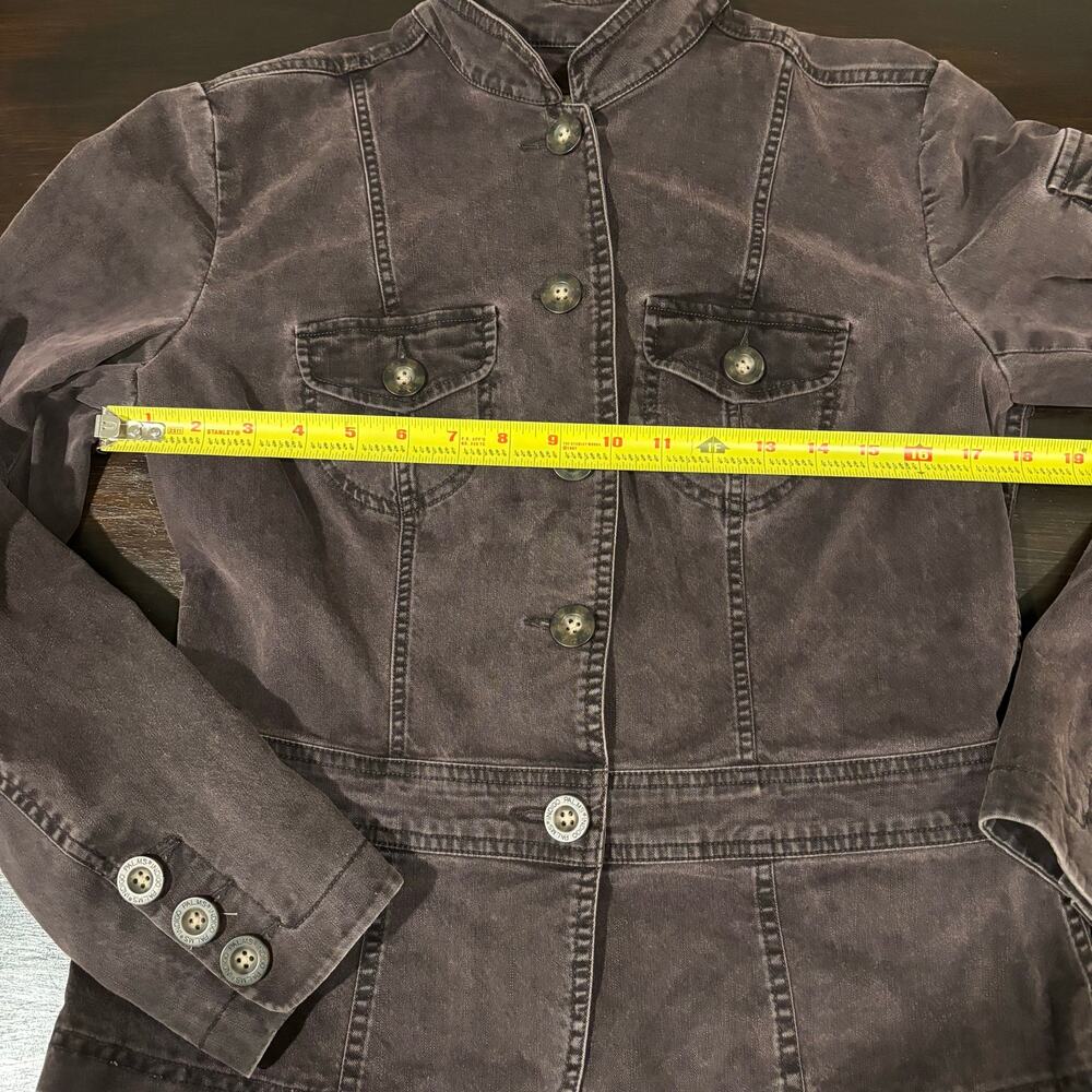 Indigo Palms by Tommy Bahama Gray Wash Denim Y2K Utility Whimsigoth Jacket Sz-M - Picture 5 of 8